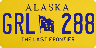 AK license plate GRL288