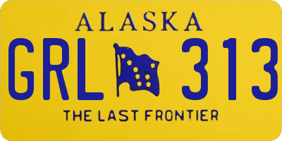 AK license plate GRL313