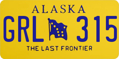 AK license plate GRL315