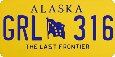 AK license plate GRL316
