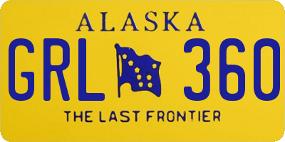 AK license plate GRL360