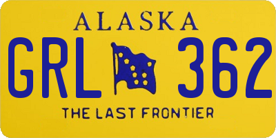 AK license plate GRL362