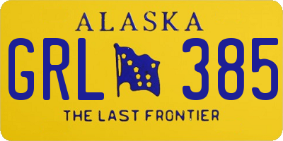 AK license plate GRL385