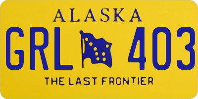 AK license plate GRL403