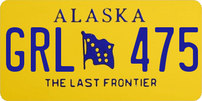 AK license plate GRL475
