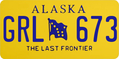 AK license plate GRL673