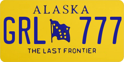 AK license plate GRL777