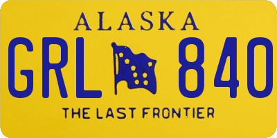 AK license plate GRL840
