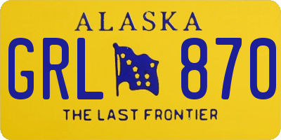 AK license plate GRL870
