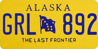 AK license plate GRL892