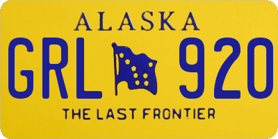 AK license plate GRL920