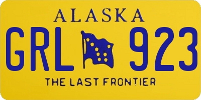 AK license plate GRL923