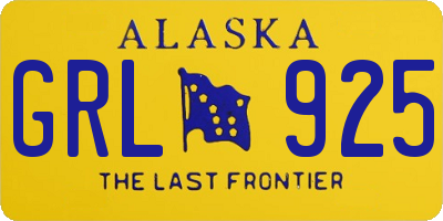 AK license plate GRL925