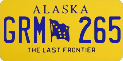 AK license plate GRM265