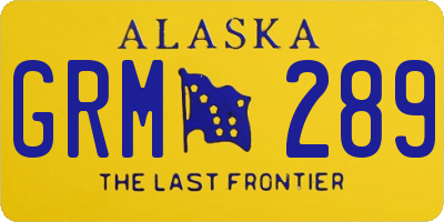 AK license plate GRM289