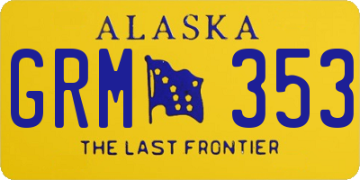 AK license plate GRM353