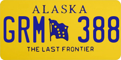 AK license plate GRM388