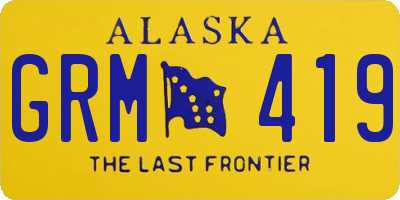 AK license plate GRM419