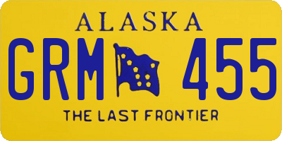 AK license plate GRM455