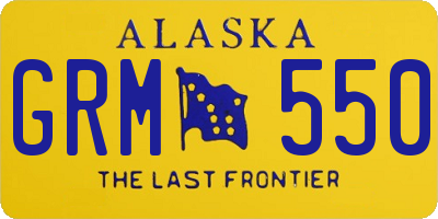 AK license plate GRM550