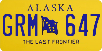 AK license plate GRM647