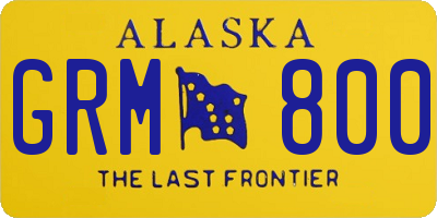 AK license plate GRM800