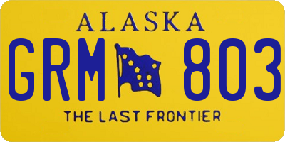AK license plate GRM803