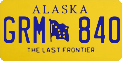AK license plate GRM840