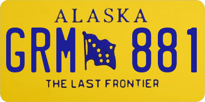 AK license plate GRM881