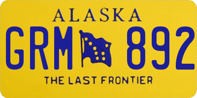 AK license plate GRM892