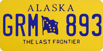 AK license plate GRM893