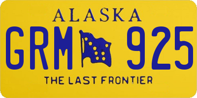AK license plate GRM925