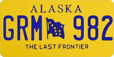 AK license plate GRM982