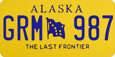 AK license plate GRM987