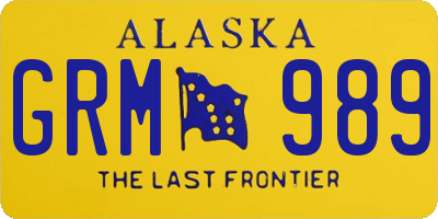AK license plate GRM989