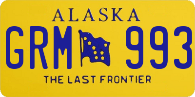 AK license plate GRM993