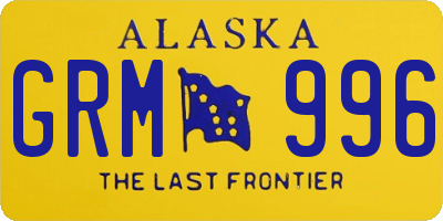 AK license plate GRM996