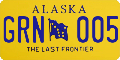 AK license plate GRN005