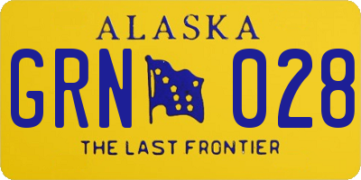 AK license plate GRN028