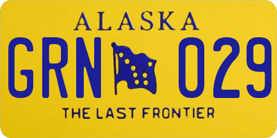 AK license plate GRN029