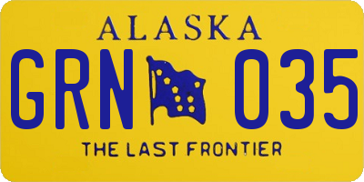 AK license plate GRN035