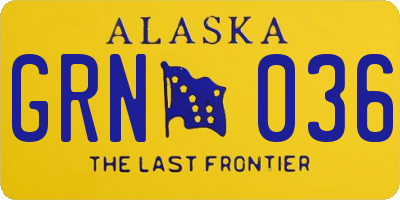 AK license plate GRN036