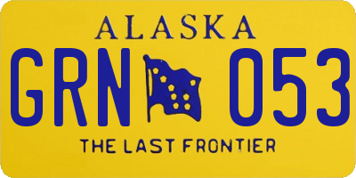 AK license plate GRN053