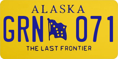 AK license plate GRN071