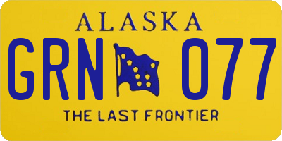 AK license plate GRN077