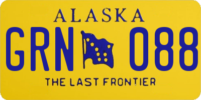 AK license plate GRN088