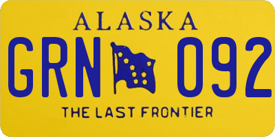 AK license plate GRN092