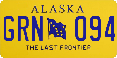 AK license plate GRN094