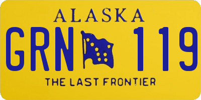 AK license plate GRN119