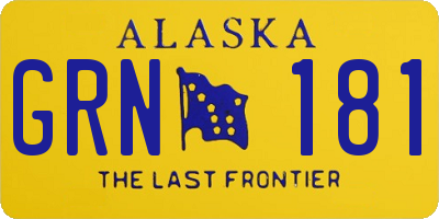 AK license plate GRN181
